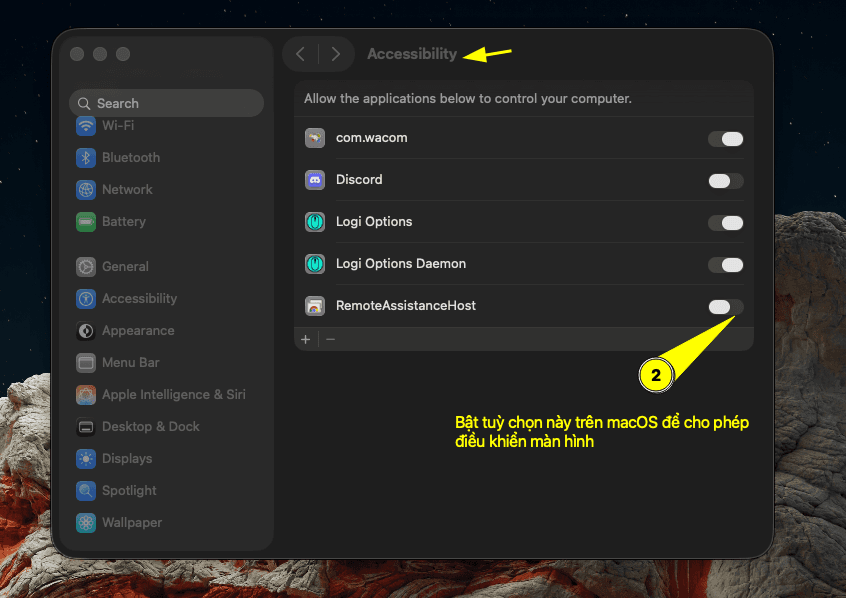 Cài đặt Accessibility trên macOS