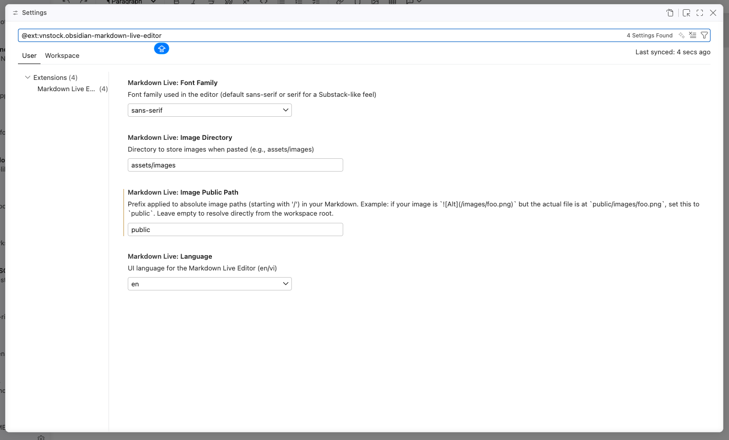 Settings Dialog