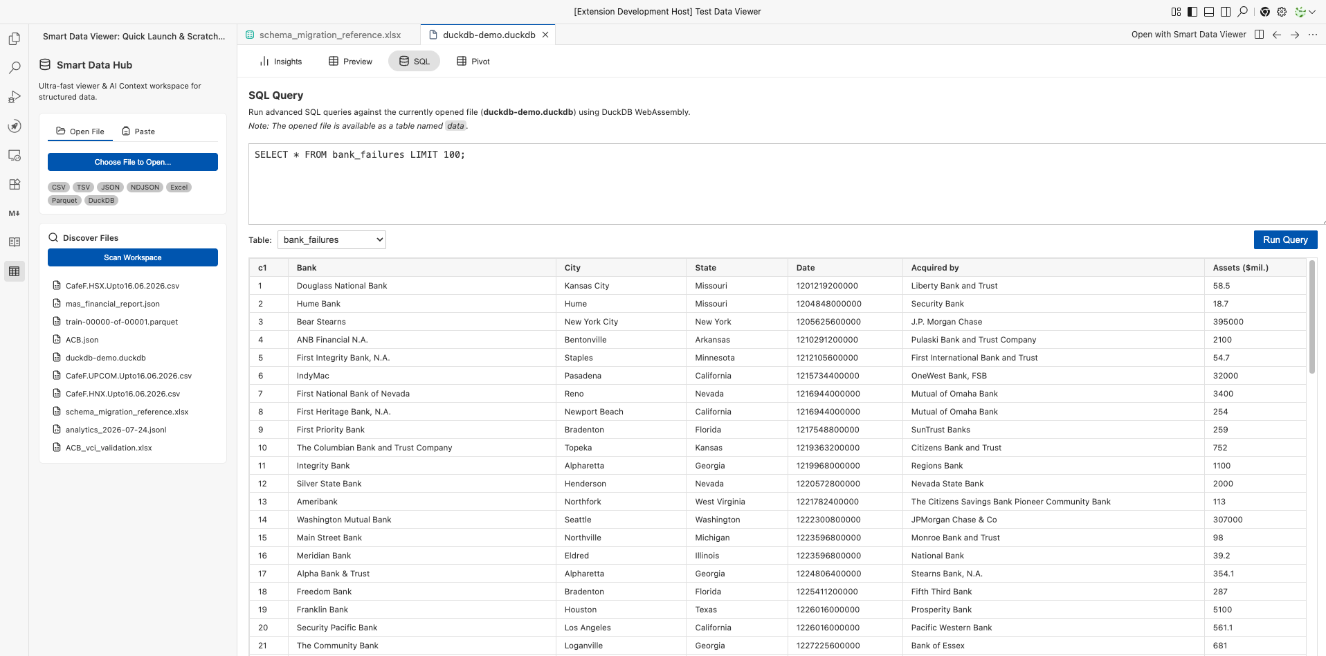 DuckDB Table Query
