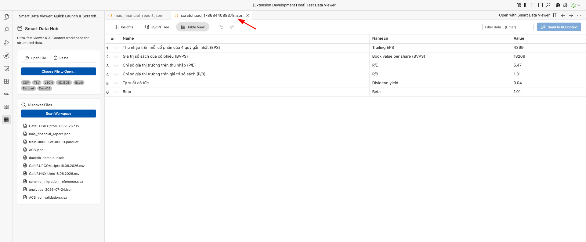 JSON Table View Scratchpad