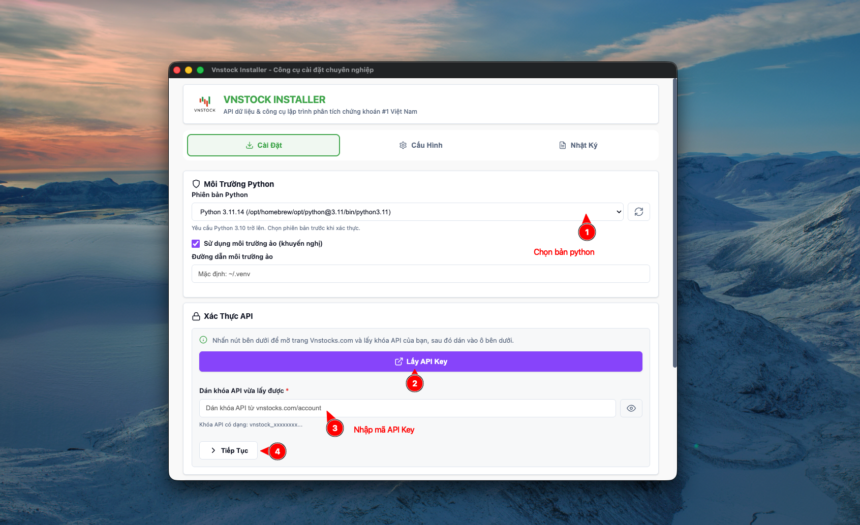 S1: Thiết lập cài đặt